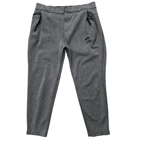 Nike Pants Mens Size L NSW Fleece Tech Snap Button Zip Pockets Gray - Picture 1 of 7